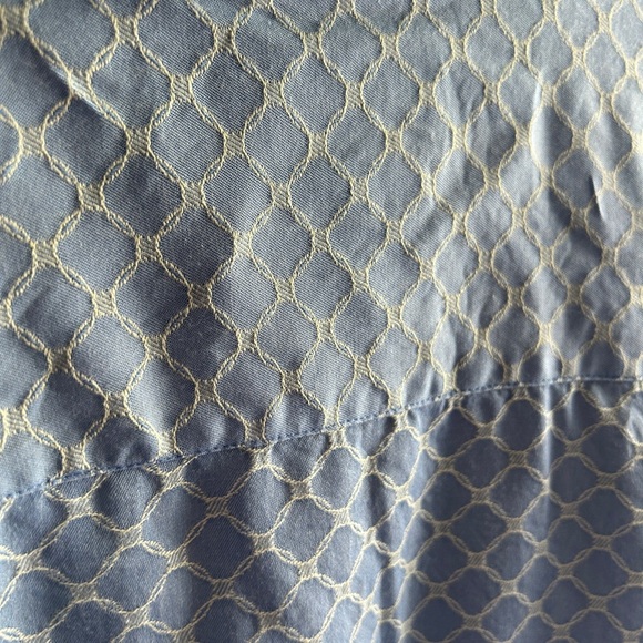 GUC size XL Sette Ponti Blue Patterned Men's Silk blend shirt. Button up. - Picture 8 of 10